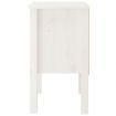 Bedside Cabinet White 40x35x61.5 cm Solid Wood Pine