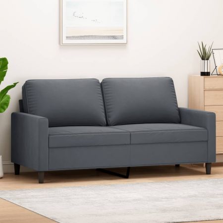 2-Seater Sofa Dark Grey 140 cm Velvet