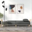 Sofa Bed with Armrests Dark Grey Fabric