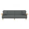 Sofa Bed with Armrests Dark Grey Fabric