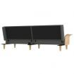 Sofa Bed with Armrests Dark Grey Fabric