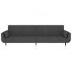 2-Seater Sofa Bed with Two Pillows Dark Grey Velvet