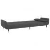 2-Seater Sofa Bed with Two Pillows Dark Grey Velvet
