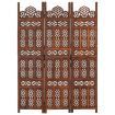 Hand Carved 3-Panel Room Divider Brown 120x165 cm Solid Mango Wood