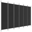 6-Panel Room Divider Black 300x200 cm Fabric