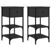 Bedside Cabinets 2 pcs Black 34x36x70 cm Engineered Wood