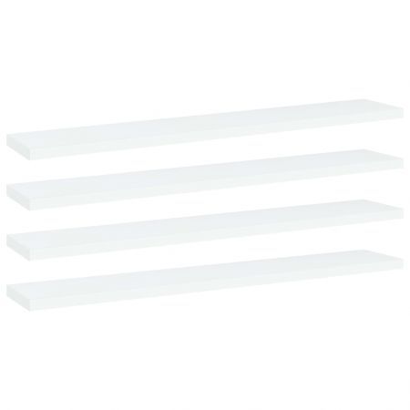 Bookshelf Boards 4 pcs White 60x10x1.5 cm Engineered Wood