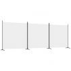 3-Panel Room Divider White 525x180 cm Fabric