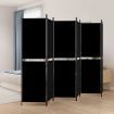 6-Panel Room Divider Black 300x180 cm Fabric