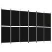 6-Panel Room Divider Black 300x180 cm Fabric