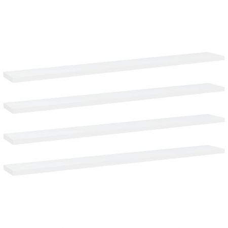 Bookshelf Boards 4 pcs White 80x10x1.5 cm Engineered Wood
