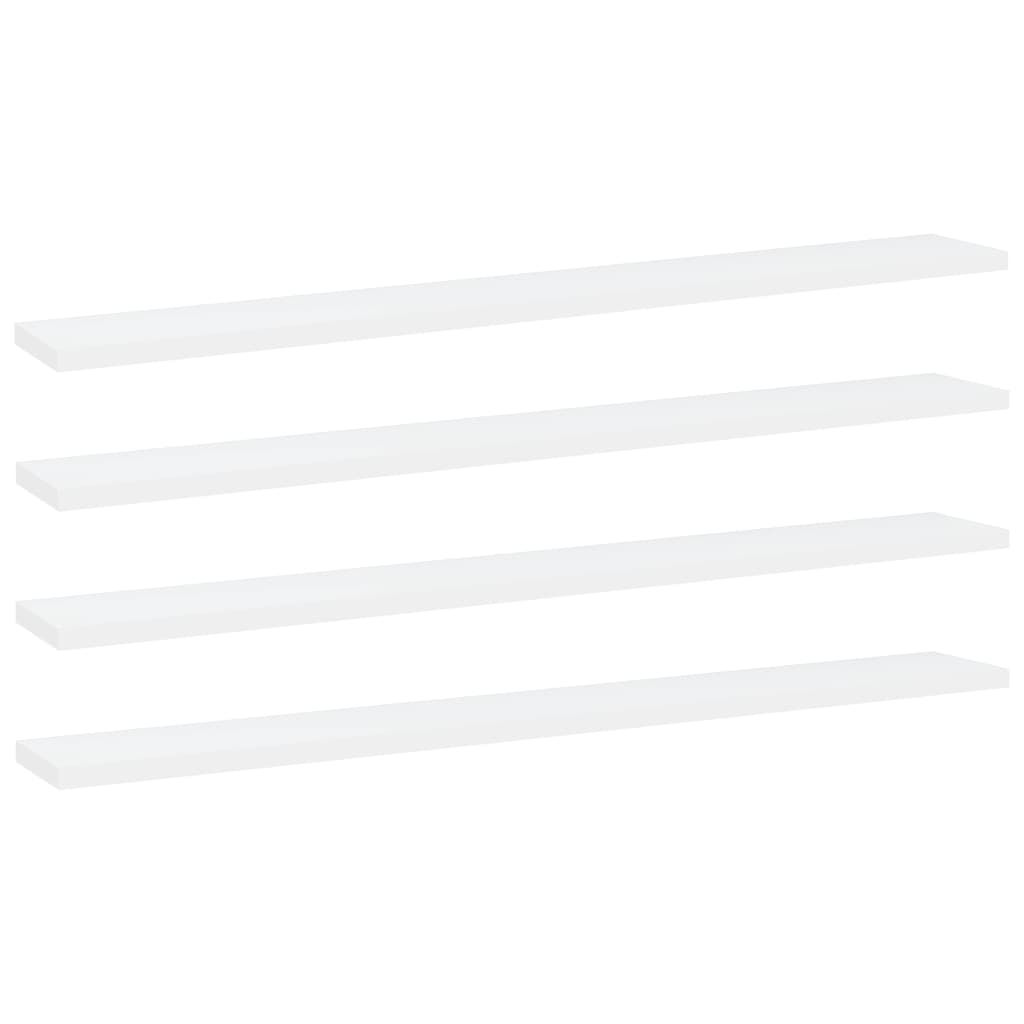 Bookshelf Boards 4 pcs White 80x10x1.5 cm Engineered Wood