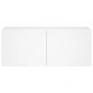 TV Wall Cabinet with LED Lights White 100x35x41 cm