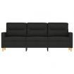 3-Seater Sofa Black 180 cm Fabric