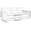 3-Seater Sofa Black 180 cm Fabric