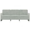 3-Seater Sofa Light Grey 180 cm Velvet