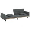 Sofa Bed with Cushions Dark Grey Fabric