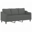 3-Seater Sofa Dark Grey 180 cm Fabric