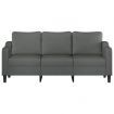 3-Seater Sofa Dark Grey 180 cm Fabric