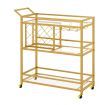 Gold Bar Cart Drinks Trolley Coffee Tea Serving Wine Rack Glass Holder Kitchen Storage Curtain Wall Mirror Shelves