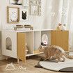 3 In 1 Cat Litter Box Enclosure Hidden Pet Bed House Side Console Table Hallway Indoor Cabinet Modern