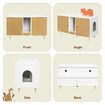 3 In 1 Cat Litter Box Enclosure Hidden Pet Bed House Side Console Table Hallway Indoor Cabinet Modern