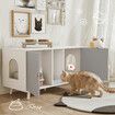 Cat Litter Box Enclosure 3in1 Bed House Kitty Cave Storage Cabinet Pet Toilet Console Table Modern Furniture