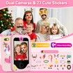 Kids Smart Phone for Girls with Unicorn Design Dual Cameras Music Games Touch Screen Learning Toy