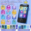 Smartphone Toy, Touch Screen Dual Camera with Music Flashlight, Alphabet Alarm Games Learning Toys, Birthday Gifts,Blue