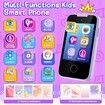 Smartphone Toy, Touch Screen Dual Camera with Music Flashlight, Alphabet Alarm Games Learning Toys, Birthday Gifts,Purple