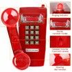 Retro Wall Phones for Landline with Mechanical Ringer Corded Telephone Wall Mounted with Indicator Waterproof Old Style Landline Phones for Home Kitchen,Red