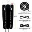 Retro Wall Phones for Landline with Mechanical Ringer Corded Telephone Wall Mounted with Indicator Waterproof Old Style Landline Phones for Home Kitchen,Black