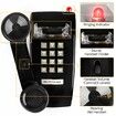 Retro Wall Phones for Landline with Mechanical Ringer Corded Telephone Wall Mounted with Indicator Waterproof Old Style Landline Phones for Home Kitchen,Black