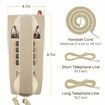 Retro Wall Phones for Landline with Mechanical Ringer Corded Telephone Wall Mounted with Indicator Waterproof Old Style Landline Phones for Home Kitchen,Beige