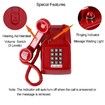 Traditional Red Landline Phone,Retro Corded Telephone with Message Indicator,Classic 2500 Analog Desk Phone,Vintage Corded Desk Telephone Large Button,Old Red Telephone Landline (Red)