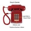 Traditional Red Landline Phone,Retro Corded Telephone with Message Indicator,Classic 2500 Analog Desk Phone,Vintage Corded Desk Telephone Large Button,Old Red Telephone Landline (Red)