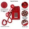 Traditional Red Landline Phone,Retro Corded Telephone with Message Indicator,Classic 2500 Analog Desk Phone,Vintage Corded Desk Telephone Large Button,Old Red Telephone Landline (Red)