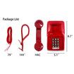 Traditional Red Landline Phone,Retro Corded Telephone with Message Indicator,Classic 2500 Analog Desk Phone,Vintage Corded Desk Telephone Large Button,Old Red Telephone Landline (Red)