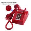 Traditional Red Landline Phone,Retro Corded Telephone with Message Indicator,Classic 2500 Analog Desk Phone,Vintage Corded Desk Telephone Large Button,Old Red Telephone Landline (Red)