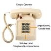 Traditional Landline Phone,Retro Corded Telephone with Message Indicator,Classic 2500 Analog Desk Phone,Vintage Corded Desk Telephone Large Button,Old Telephone Landline (Beige)