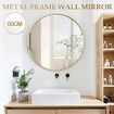 60cm Round Wall Mirror Bathroom Vanity Standing Large Bedroom Gold Decorative Mount Circle Hallway Makeup Shower Shaving