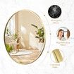 60cm Round Wall Mirror Bathroom Vanity Standing Large Bedroom Gold Decorative Mount Circle Hallway Makeup Shower Shaving