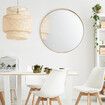 60cm Round Wall Mirror Bathroom Vanity Standing Large Bedroom Gold Decorative Mount Circle Hallway Makeup Shower Shaving