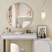 60cm Round Wall Mirror Bathroom Vanity Standing Large Bedroom Gold Decorative Mount Circle Hallway Makeup Shower Shaving