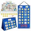 Large Kids Visual Schedule for Classroom & Home School Morning Bedtime Routine Daily Calendar for Kids with 72 Activity & 10 Blank Cards