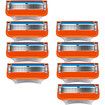 8-Piece Razor Blade Refills for Gillette Fusion 5 in Orange New Version