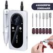 45000RPM Nail Drill Machine Electric Portable Nail File Rechargeable Nail Sander for Gel Nails Polishing for Home Manicure Salon,Colorful White