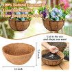 6 Pack 16 Inch Hanging Basket Coco Liners Replacement,100% Natural Round Coconut Coco Fiber Planter Basket Liners for Hanging Basket Flowers/Vegetables