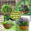 6 Pack 16 Inch Hanging Basket Coco Liners Replacement,100% Natural Round Coconut Coco Fiber Planter Basket Liners for Hanging Basket Flowers/Vegetables
