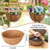 3 Pack 16 Inch Hanging Basket Coco Liners Replacement,100% Natural Round Coconut Coco Fiber Planter Basket Liners for Hanging Basket Flowers/Vegetables